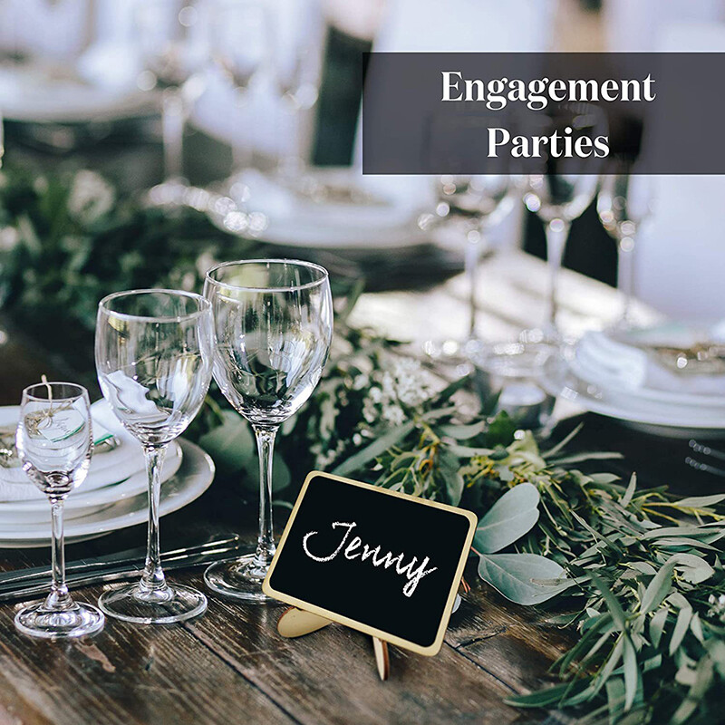 10 vnt. mini lentos iškabos su molbertinėmis vestuvėmis, gimtadienio vakarėliais, skelbimų lentomis ir renginio dekoro medinėmis vietos kortelėmis