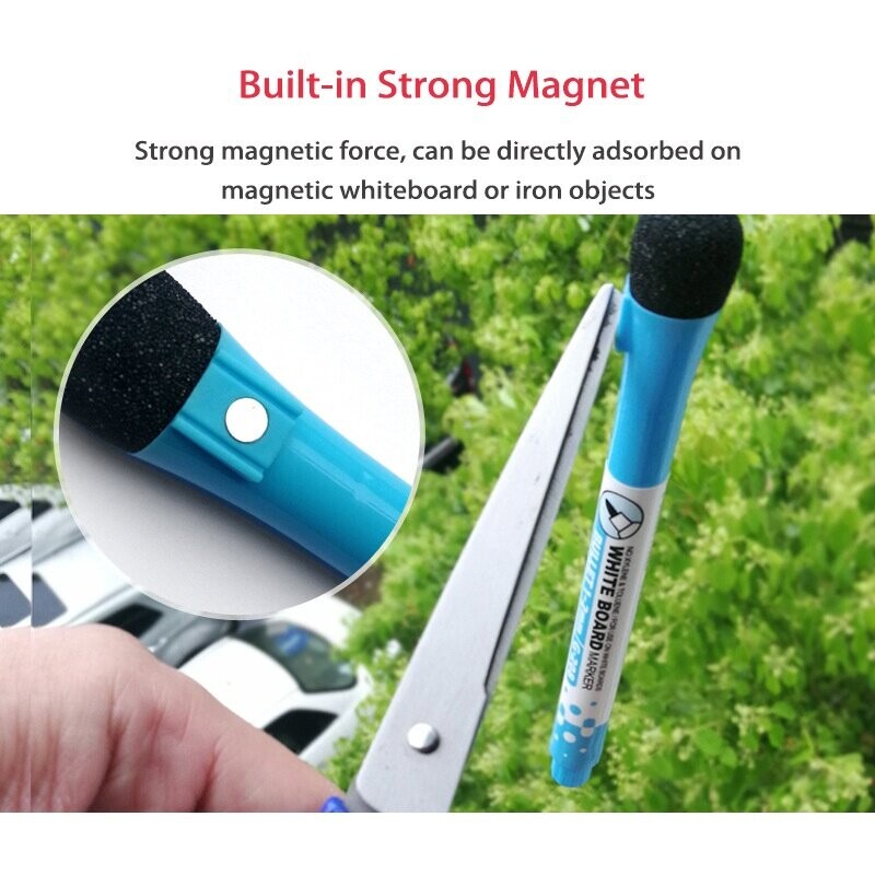 8 spalvų / rinkinio ištrinamas magnetinės lentos rašiklis su trintuku 1–2 mm greitai džiūstantis lentos rašiklis su magnetu