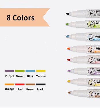 Gxin G-208 8Pcs Erasable Markers Σετ Χρώματα Μαγνήτης Πίνακας μελανιού Στυλό μελάνης Σχολείο Δάσκαλος Πόροι Παιδικό γκράφιτι Παιδικό σχέδιο