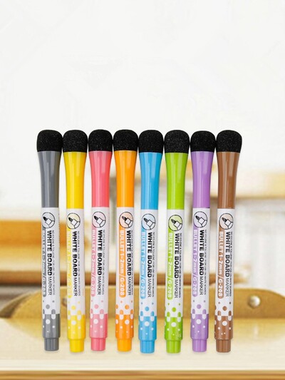 Gxin G-208 8 buc Set de markere ștergebile Culori Magnet Tablă albă Pixuri cu cerneală Resurse pentru profesori de școală Graffiti pentru copii Desen pentru copii