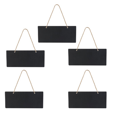 Viseća pravokutna drvena tabla s natpisima na tabli s kredom od 5 kom. Drvena viseća ploča s pločom za pisanje poruka