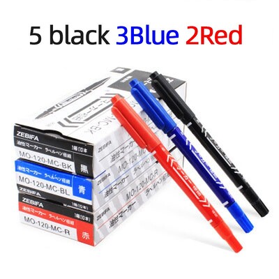 10 tk/komplekt kahepealine markerpliiats veekindel must/sinine/punane õline tindipliiats kooli õppetöö kirjatarbed elu kontoritarbed