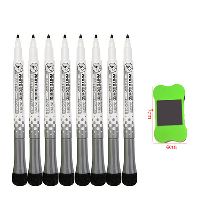Химикалки за бяла дъска с 8 цвята, магнитна химикалка на водна основа с фин връх и изтриваема капачка, дома за рисуване на деца с магнит, училищен офис
