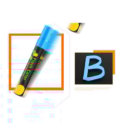 4 vnt. 6 mm fluorescencinis rašiklis LED lenta reklaminis rašiklis švieslentė rašiklis stiklo ištrinama lenta žalia juoda lenta rašiklis skysta kreida