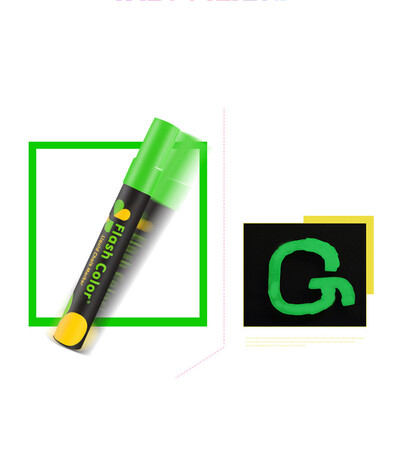 4 vnt. 6 mm fluorescencinis rašiklis LED lenta reklaminis rašiklis švieslentė rašiklis stiklo ištrinama lenta žalia juoda lenta rašiklis skysta kreida