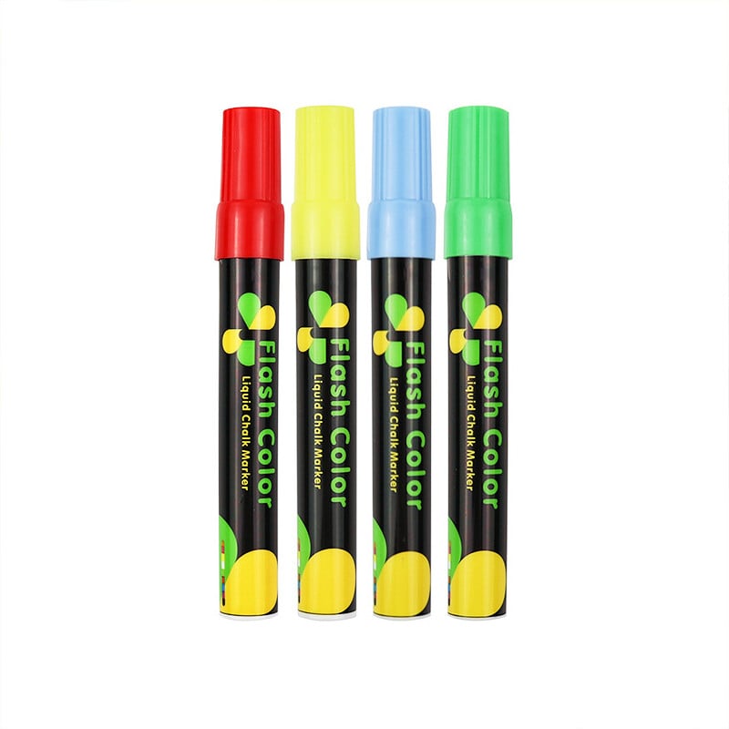 4 vnt. 6 mm fluorescencinis rašiklis LED lenta reklaminis rašiklis švieslentė rašiklis stiklo ištrinama lenta žalia juoda lenta rašiklis skysta kreida