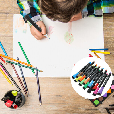 12 vnt Studentų baltos lentos rašikliai Baltoji lenta Piešimas Mažas Sausas Ištrynimas Žymekliai Spalvotas vaikas