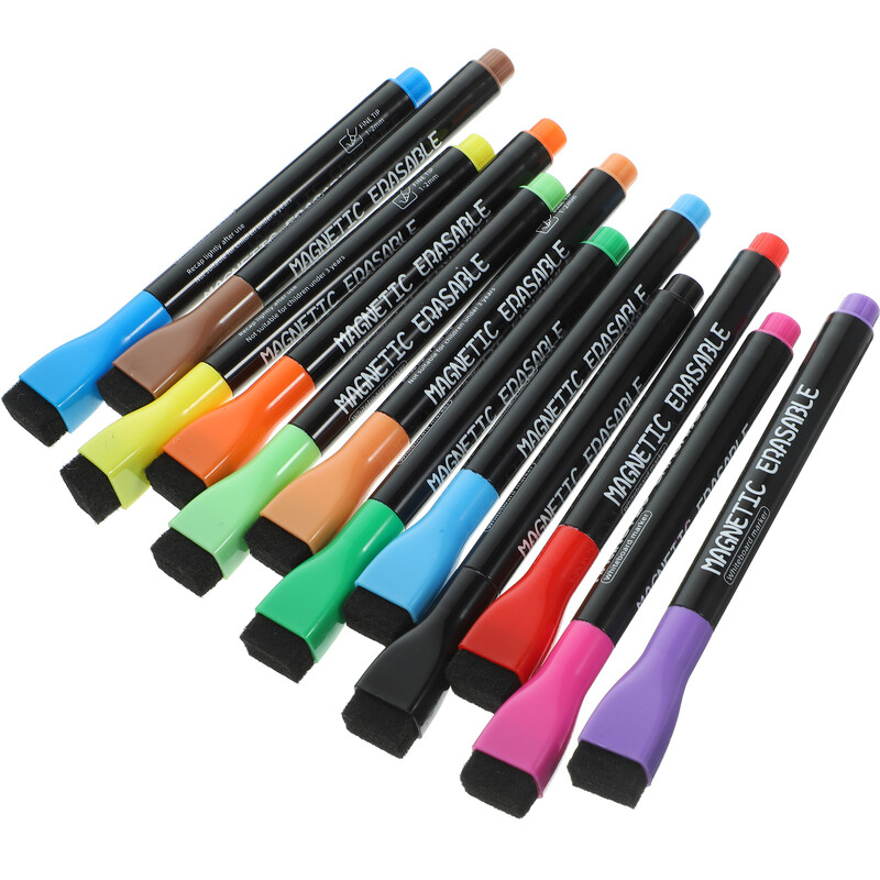 12 Buc Tabla Albă Pix Pix Colorat Copii Ştergebile Markere Abs Portabile Copii Pictură