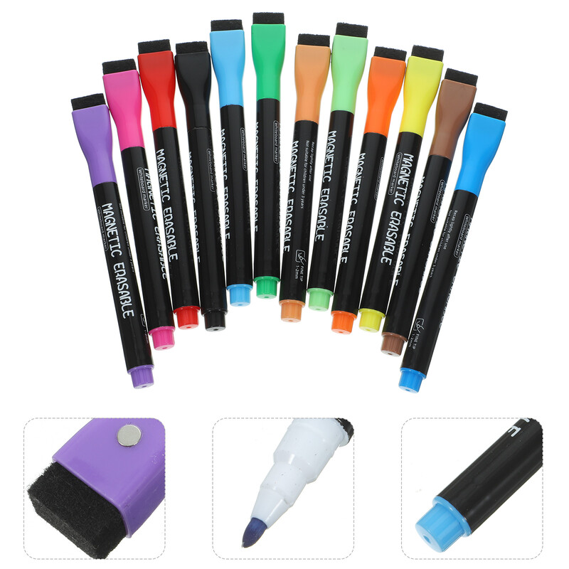 12 Buc Tabla Albă Pix Pix Colorat Copii Ştergebile Markere Abs Portabile Copii Pictură