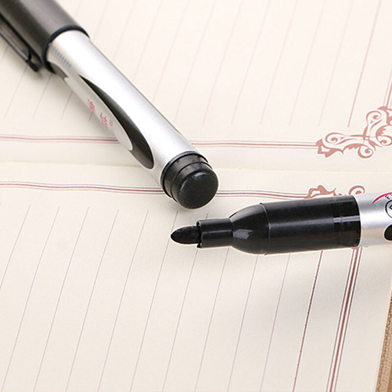 1 брой перманентен маркер, черен, син, червен цвят, водоустойчив, водоустойчив на маслена основа, бързосъхнеща боя, маркери