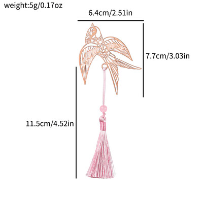 Semne de carte metalice cu 10 stiluri de aur roz de culoarea aurului cu goluri de animale cu flori cu plante cu ciucuri roz pentru colectia de cadouri pentru iubitorii de carte