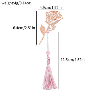 Semne de carte metalice cu 10 stiluri de aur roz de culoarea aurului cu goluri de animale cu flori cu plante cu ciucuri roz pentru colectia de cadouri pentru iubitorii de carte