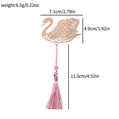 Semne de carte metalice cu 10 stiluri de aur roz de culoarea aurului cu goluri de animale cu flori cu plante cu ciucuri roz pentru colectia de cadouri pentru iubitorii de carte