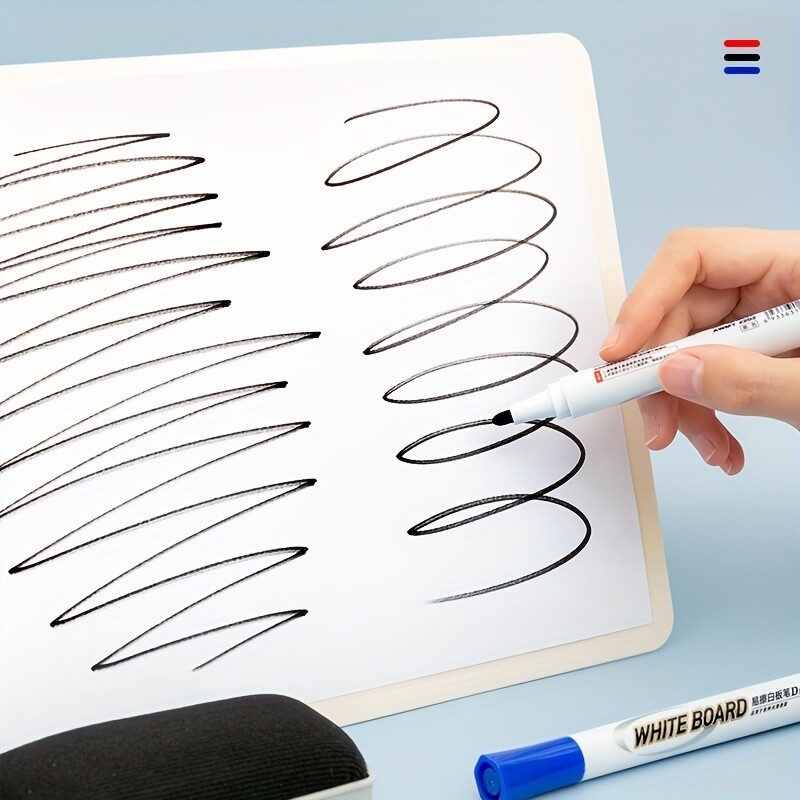 M&G 10 vnt. trinamas baltos lentos žymeklis D10 vieno galo biuro konferencijų žymeklis, trinamas lentos žymeklis Mėlynas/juodas/raudonas