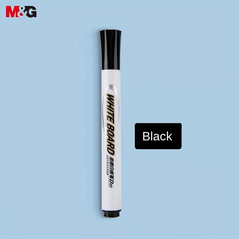 M&G 10 vnt. trinamas baltos lentos žymeklis D10 vieno galo biuro konferencijų žymeklis, trinamas lentos žymeklis Mėlynas/juodas/raudonas