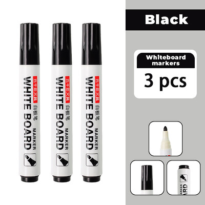 3/6 komada olovke za bijelu ploču, olovke za ploču, finog pera, crne, plave, crvene uredske olovke s izbrisivošću, pribora za markere za školu