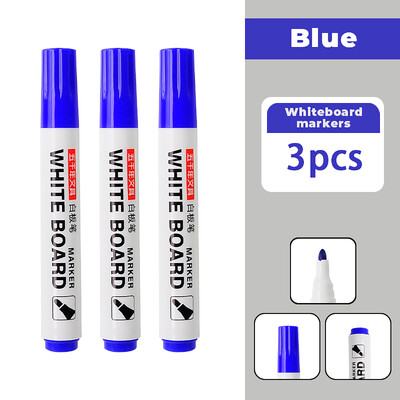 3/6 komada olovke za bijelu ploču, olovke za ploču, finog pera, crne, plave, crvene uredske olovke s izbrisivošću, pribora za markere za školu