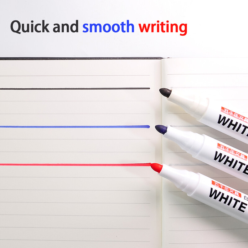 3/6 komada olovke za bijelu ploču, olovke za ploču, finog pera, crne, plave, crvene uredske olovke s izbrisivošću, pribora za markere za školu