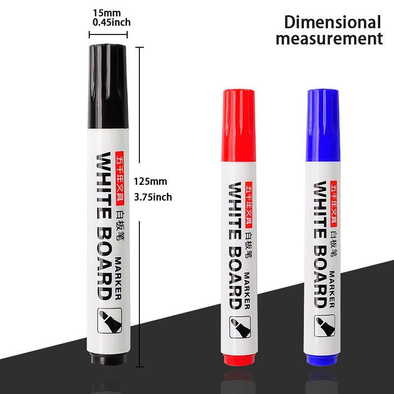 3/6 komada olovke za bijelu ploču, olovke za ploču, finog pera, crne, plave, crvene uredske olovke s izbrisivošću, pribora za markere za školu