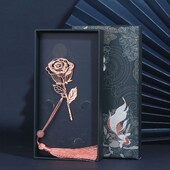 1PC Visokokvalitetna metalna kićanka, šuplja oznaka, ružičasto zlato, kineski stil, stranice knjige, stranice s dobrim željama, izvrstan isječak za knjige