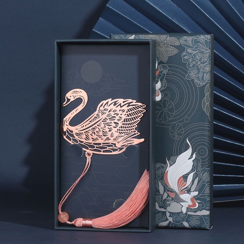 1PC Visokokvalitetna metalna kićanka, šuplja oznaka, ružičasto zlato, kineski stil, stranice knjige, stranice s dobrim željama, izvrstan isječak za knjige