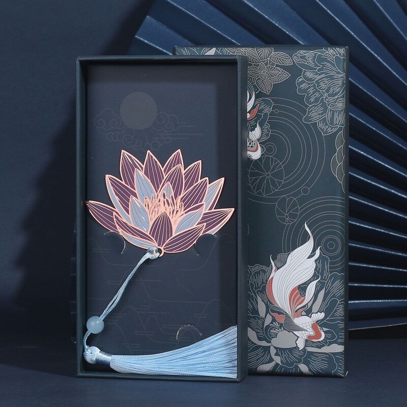 1PC Visokokvalitetna metalna kićanka, šuplja oznaka, ružičasto zlato, kineski stil, stranice knjige, stranice s dobrim željama, izvrstan isječak za knjige