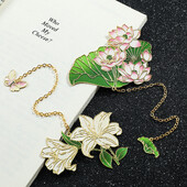 Elegantne loominguline Lily Lotus lilleline metallist järjehoidja roostevabast terasest keti tutiga naiste raamatute armastajate kingituste lugemiseks