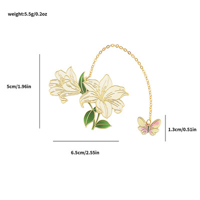 Elegantne loominguline Lily Lotus lilleline metallist järjehoidja roostevabast terasest keti tutiga naiste raamatute armastajate kingituste lugemiseks