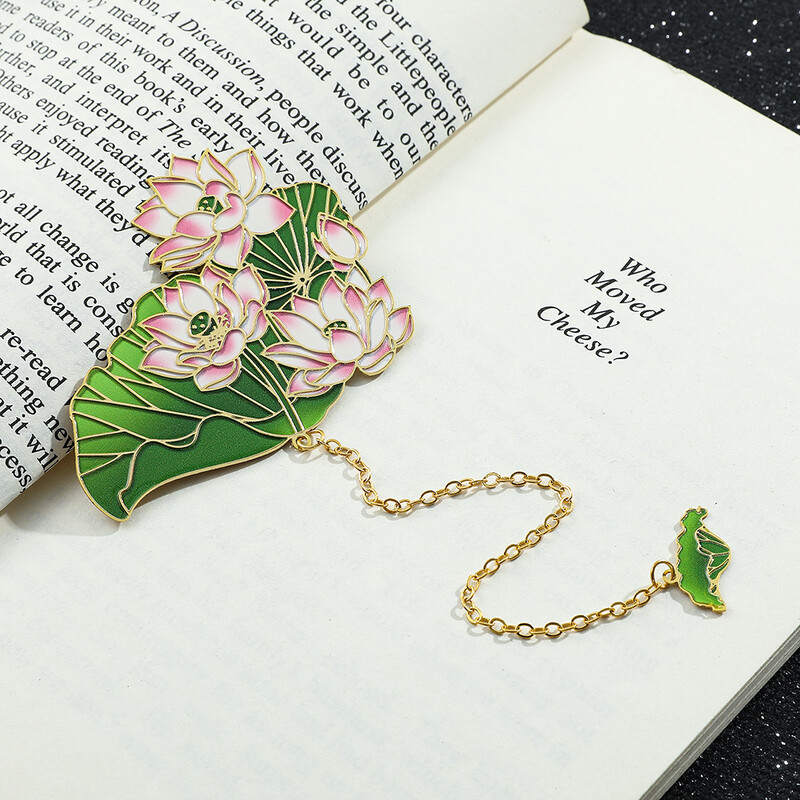 Elegantne loominguline Lily Lotus lilleline metallist järjehoidja roostevabast terasest keti tutiga naiste raamatute armastajate kingituste lugemiseks