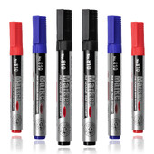 3 vnt. baltos lentos nutrinami žymekliai didelės talpos edukaciniai konferencijų žymekliai juodi, atsparūs dilimui antgalis biurui