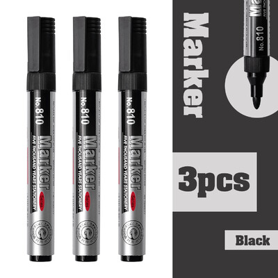 3 vnt. baltos lentos nutrinami žymekliai didelės talpos edukaciniai konferencijų žymekliai juodi, atsparūs dilimui antgalis biurui