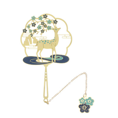 Šuplji paun Kvačica za knjige Mjedena resa Kineski dizajn Vintage Paginacija knjige Oznaka za studente Metalna oznaka za pribor za pisanje