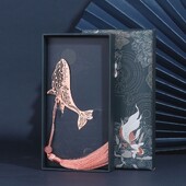 Semn de carte gol din metal în stil chinezesc, trandafir, lebădă, pin, macara, lotus, ciucuri