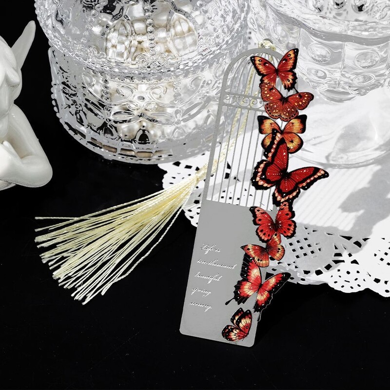 Semn de carte retro metalic fluture pandantiv Studenți citesc pagini marcate Agrafe de carte Catarame de cărți Cadou Clip de carte Student Cadou profesor