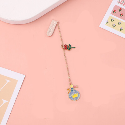 1/4 buc. Semn de carte din metal drăguț din desene animate Micul Prinț pandantiv pentru rucsac, potrivit pentru marcaje, accesorii pentru rucsac