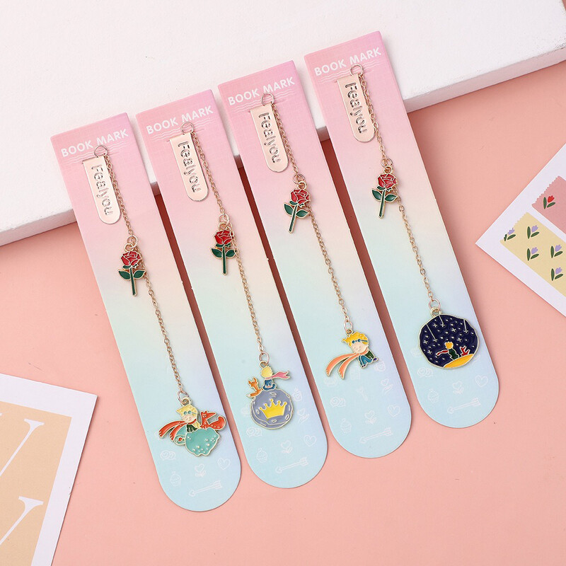 1/4 buc. Semn de carte din metal drăguț din desene animate Micul Prinț pandantiv pentru rucsac, potrivit pentru marcaje, accesorii pentru rucsac