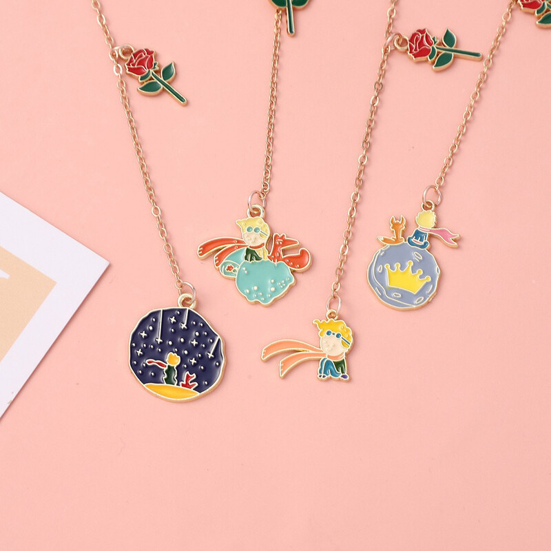 1/4 buc. Semn de carte din metal drăguț din desene animate Micul Prinț pandantiv pentru rucsac, potrivit pentru marcaje, accesorii pentru rucsac
