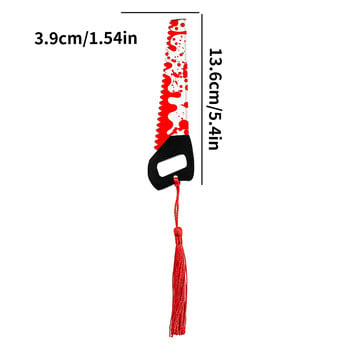 1 τεμ Horror Knife Clear Acrylic Bookmark with Tassel, Halloween Themed Chopper Saw with Blood, Halloween for Bookworms