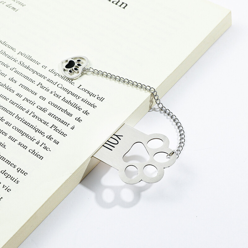 Armas koera roostevabast terasest järjehoidja - multikas ripatsiga järjehoidjaga, sobib koerasõpradele lugemiskogu väike kingitus