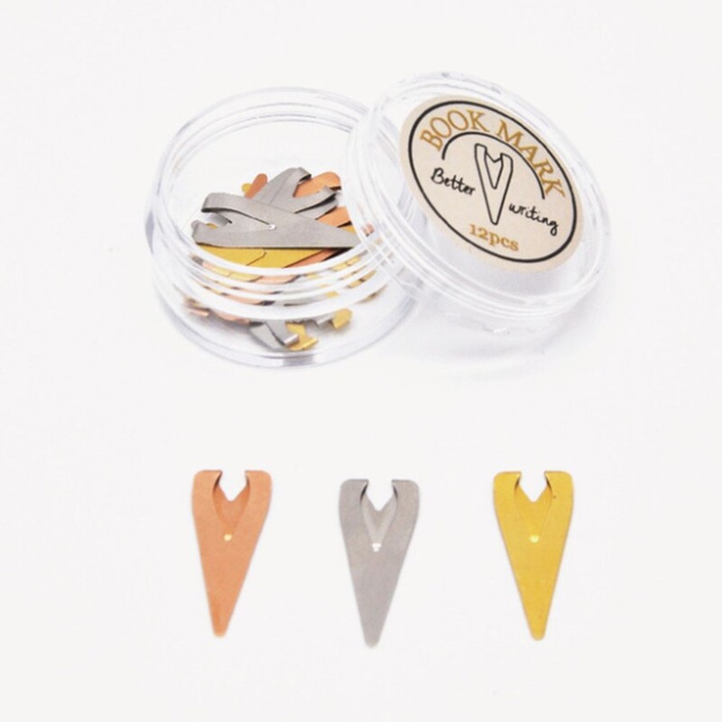 Semn de carte de poziționare gol din metal, 12 buc, aur/argint/suport pentru cărți din aur roz