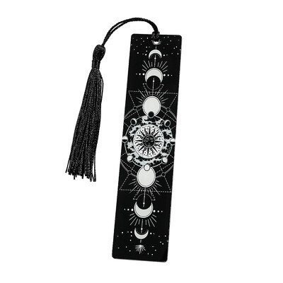 Crno-bijela serija knjižnih oznaka tamnog stila - akrilna knjižna oznaka s privjeskom, rođendanski i božićni poklon za ljubitelje knjiga