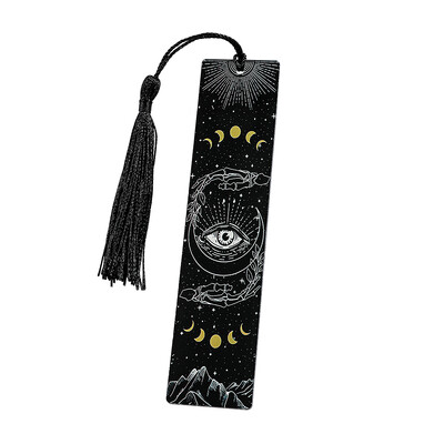 Crno-bijela serija knjižnih oznaka tamnog stila - akrilna knjižna oznaka s privjeskom, rođendanski i božićni poklon za ljubitelje knjiga