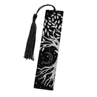 Crno-bijela serija knjižnih oznaka tamnog stila - akrilna knjižna oznaka s privjeskom, rođendanski i božićni poklon za ljubitelje knjiga