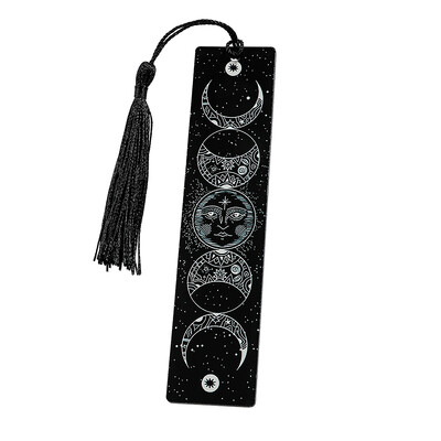 Crno-bijela serija knjižnih oznaka tamnog stila - akrilna knjižna oznaka s privjeskom, rođendanski i božićni poklon za ljubitelje knjiga