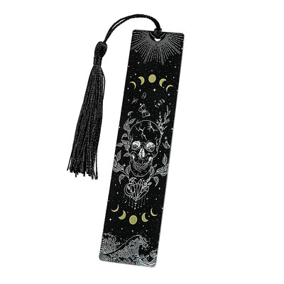 Crno-bijela serija knjižnih oznaka tamnog stila - akrilna knjižna oznaka s privjeskom, rođendanski i božićni poklon za ljubitelje knjiga