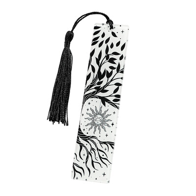 Crno-bijela serija knjižnih oznaka tamnog stila - akrilna knjižna oznaka s privjeskom, rođendanski i božićni poklon za ljubitelje knjiga