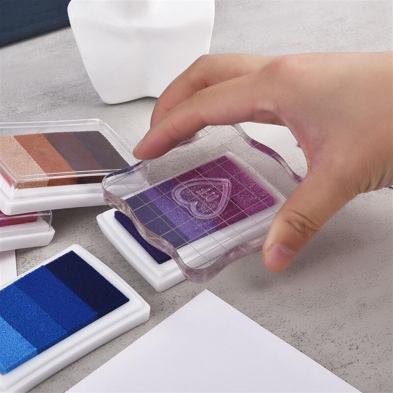 1 gabalas kūrybinių raštinės reikmenų keturių spalvų gradiento rašalo padėklas „pasidaryk pats“ pirštų atspaudų tapybos antspaudo rašalo padėklas