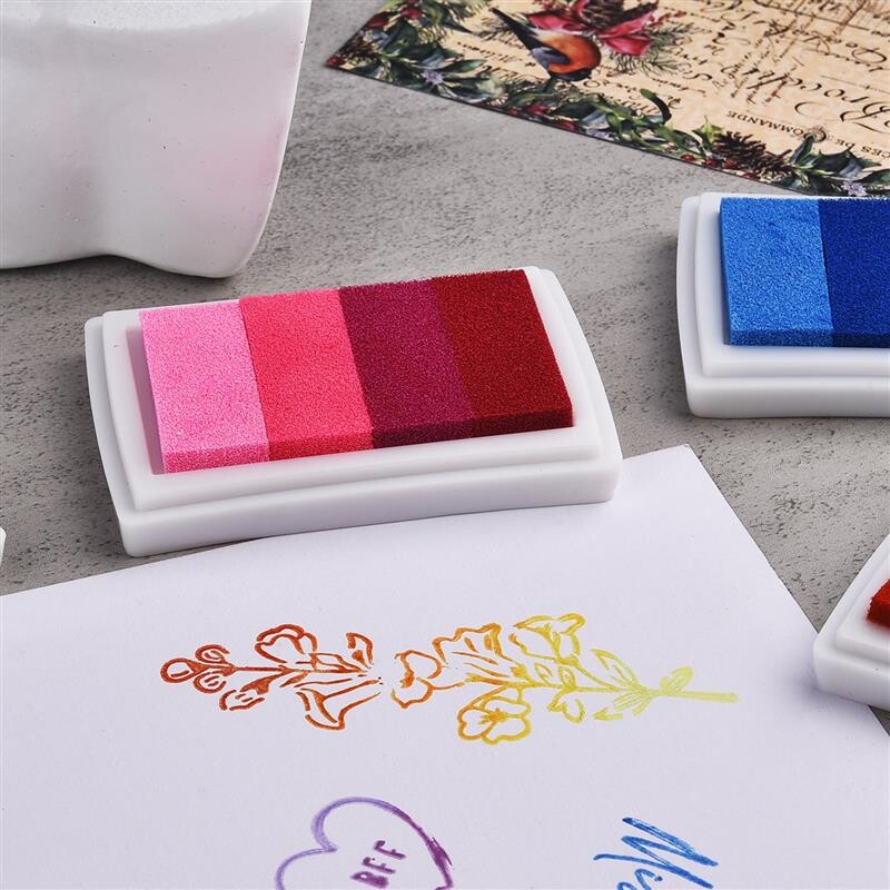 1 gabalas kūrybinių raštinės reikmenų keturių spalvų gradiento rašalo padėklas „pasidaryk pats“ pirštų atspaudų tapybos antspaudo rašalo padėklas