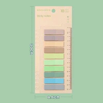 200 de coli Morandi File de index fluorescente transparente Steaguri PET Memo Notă lipicioasă pentru Marcator de pagină Autocolante pentru planificator de birou, școală