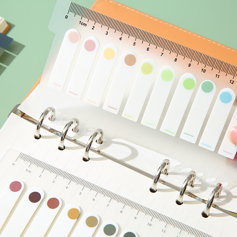 200 de coli Morandi File de index fluorescente transparente Steaguri PET Memo Notă lipicioasă pentru Marcator de pagină Autocolante pentru planificator de birou, școală